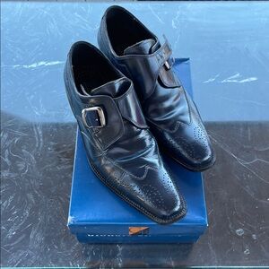 ⚡️⚡️SUAVE GIORGIO BRUTINI BUCKLE STRAP NAVY DRESS SHOES SZ 10